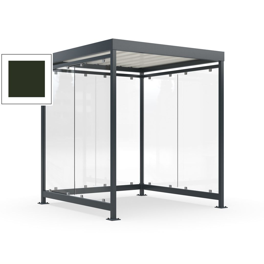 Raucherunterstand, Bushaltestelle, 6-7 Personen, 6 Wände, 2.510 x 2.165 x 2.165 mm (HxBxT), Achatgrau