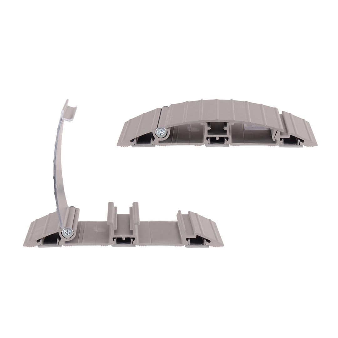 Alu Kabelbrücke - Kabelabdeckung - Bodenkabelschutz - Kabelschutz - silber - aufklappbar - 20 x 145 x 1.180 mm (HxBxL)