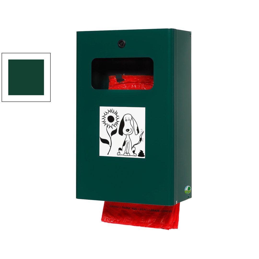 Hundetoilette - Beutelspender - Wand- oder Pfostenbefestigung - 430 x 265 x 148 mm (HxBxT) - Eisenglimmer