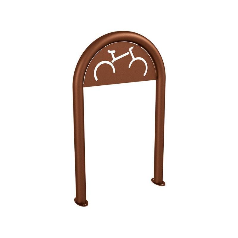 Fahrradbügel - Fahrradständer - mit Beschilderung - Einbetonierung - Stahl - Büroklammerform - 1.000 x 625 mm (HxB) - enzianblau