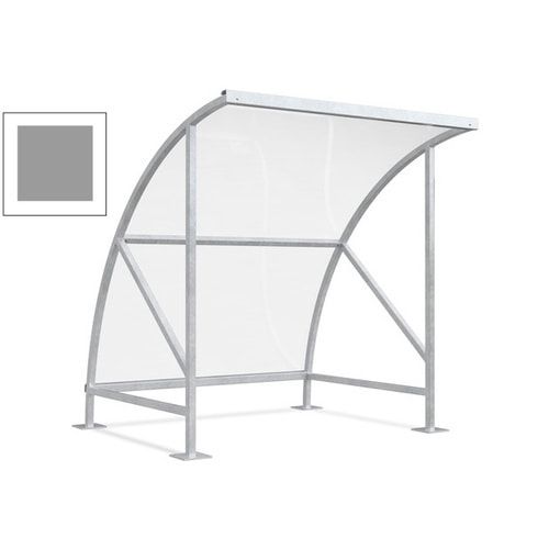 Fahrradunterstand - Fahrradgarage mit Bogendach - Stahl und Kunststoff - 2.290 x 2.090 x 2.100 mm (HxBxT) - Farbe Achatgrau