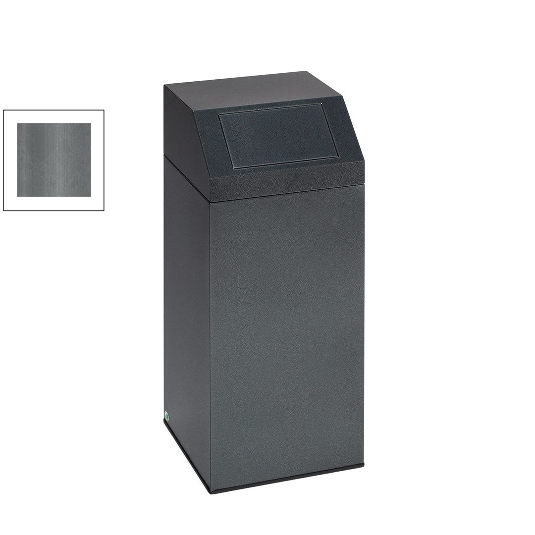 Wertstoffsammler - Volumen 47 l - 790 x 320 x 320 mm (H x B x T) - Farbe antik-silber