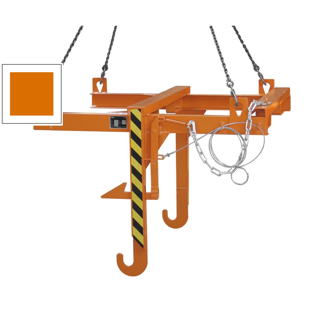 Kipptraverse für Baustoff-Behälter - Traglast 2.000 kg - feuerrot