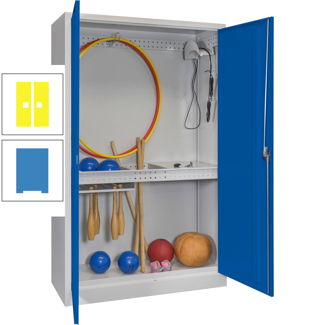 Sportschrank - Vollblechtüren - Variante 3 - 1.950x1.200x500 mm (HxBxT) - anthrazitgrau