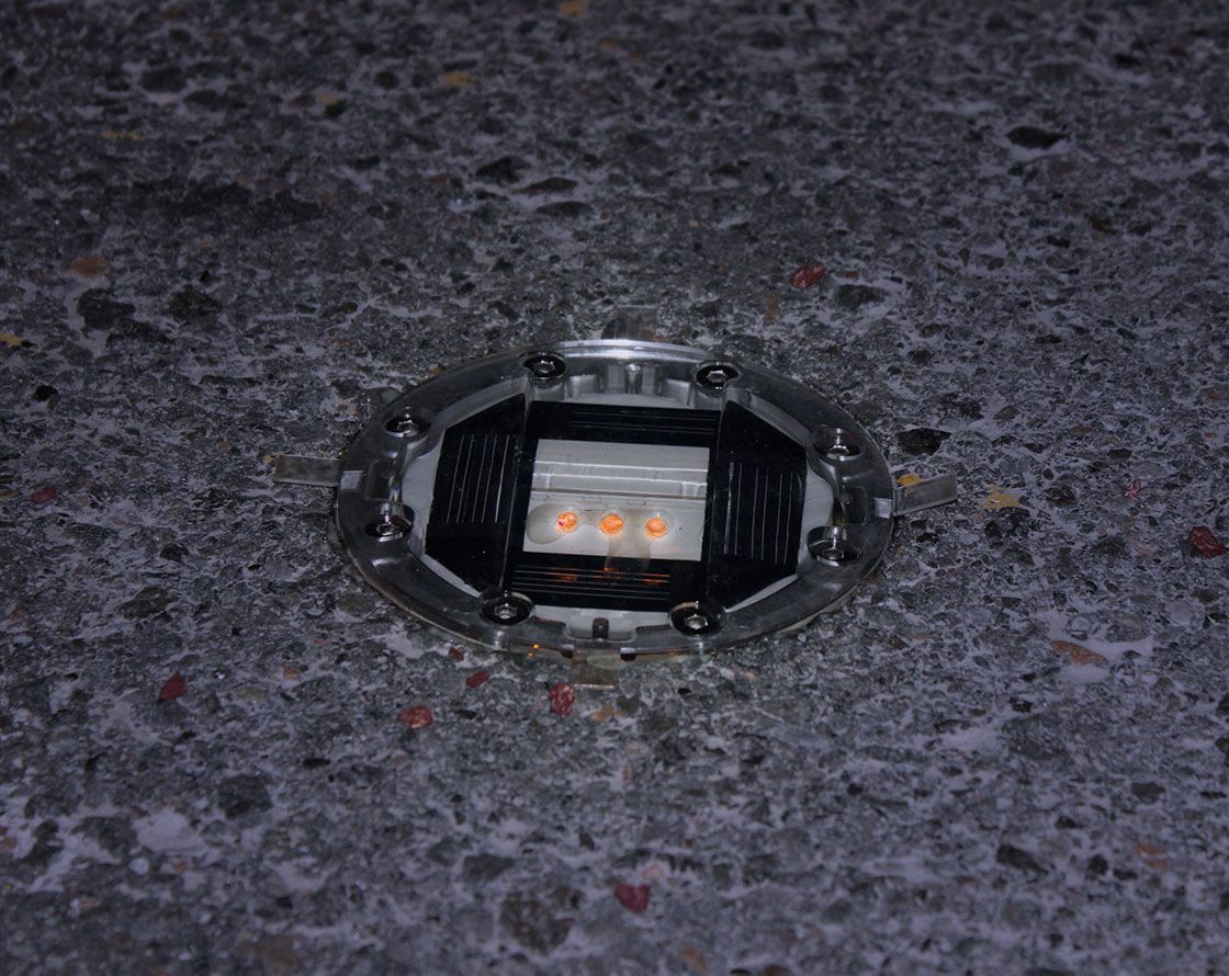 Solar-Straßenbolzen - 6 LED-Leuchten, blau - Aluminium - 60 x 126 mm (HxD) - VPE 6 Stück