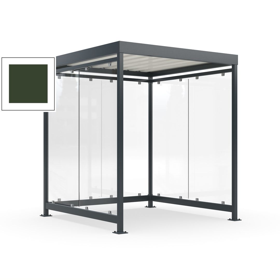 Raucherunterstand, Bushaltestelle, 6-7 Personen, 6 Wände, 2.510 x 2.165 x 2.165 mm (HxBxT), Achatgrau