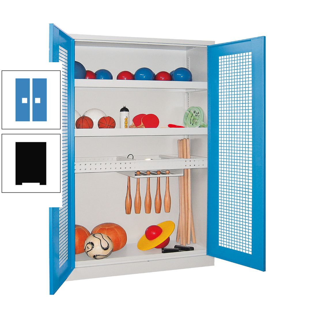 Sportschrank - Vollblechtüren - Variante 2 - 1.950x1.200x500 mm (HxBxT) - anthrazitgrau