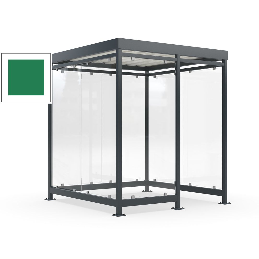 Raucherunterstand, Bushaltestelle, 7 Wände, 6-7 Personen, 2.510 x 2.165 x 2.165 mm (HxBxT), Farbe Achatgrau