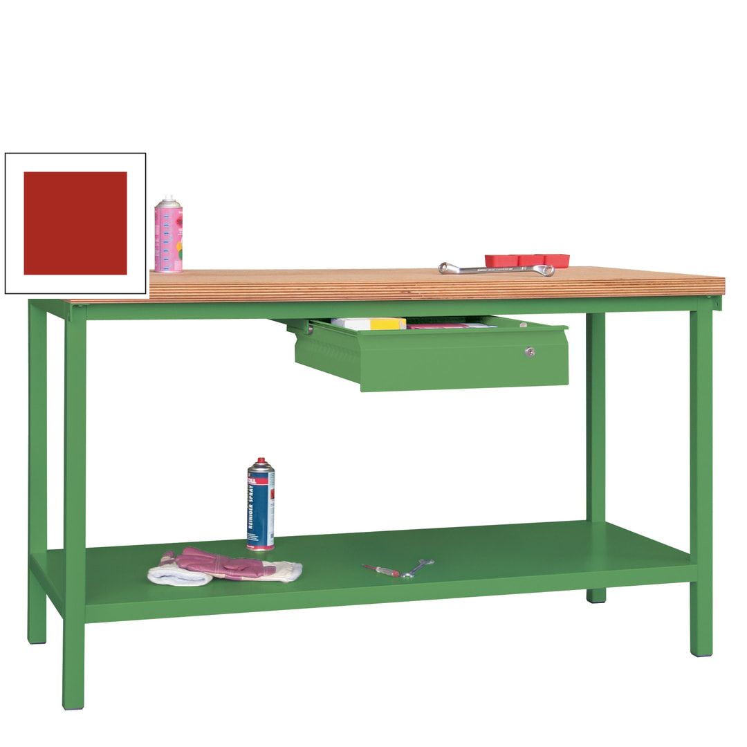 Werkbank mit Ablageboden - 1 Schublade - 900 x 1.500 x 700 mm (HxBxT) - Traglast 1.050 kg - anthrazitgrau