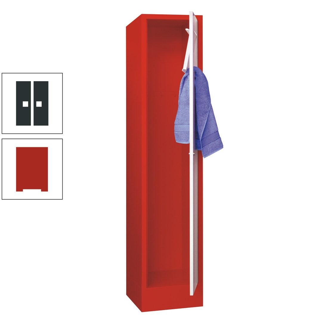 Wäschesammelschrank - 1.850 x 400 x 500 mm (HxBxT) - Sockel - Drehriegel - anthrazitgrau