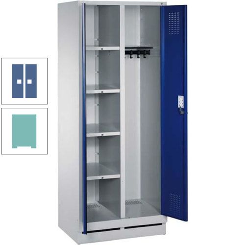 Mehrzweckschrank, Doppeltüren, Füße, 2 Abteile a 300 mm, Korpus anthrazitgrau, Tür anthrazitgrau, 1.800 x 600 x 500 mm (HxBxT)