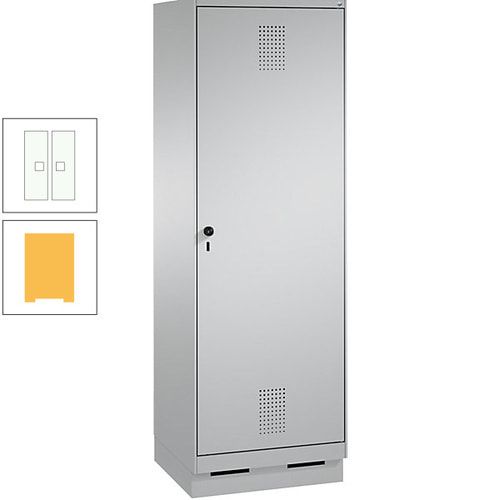 Doppel-Spind, Garderobenschrank, 1 Tür für 2 Abteile a 300 mm, Korpus anthrazitgrau, Türen anthrazitgrau, 1.800 x 600 x 500 mm (HxBxT)