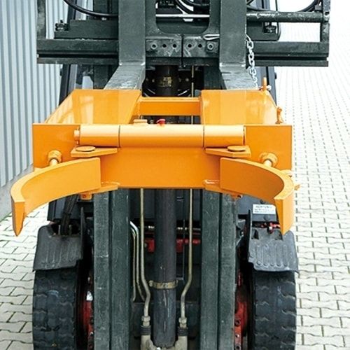 Fassgreifer für Gabelstapler, Kapazität 1 x 220 l Fass, Traglast 500 kg, Kettensicherung, Oberfläche Feuerverzinkt