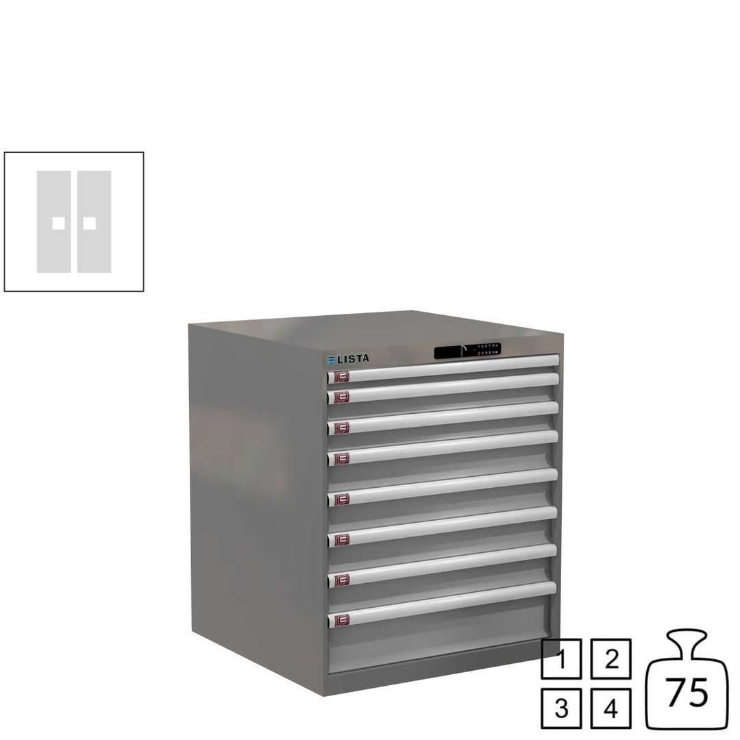 Lista Schubladenschrank - 14.408.010 - 850x717x725 mm (HxBxT) - 8 Schubladen - 75 kg - Key Lock - lichtblau (RAL 5012)