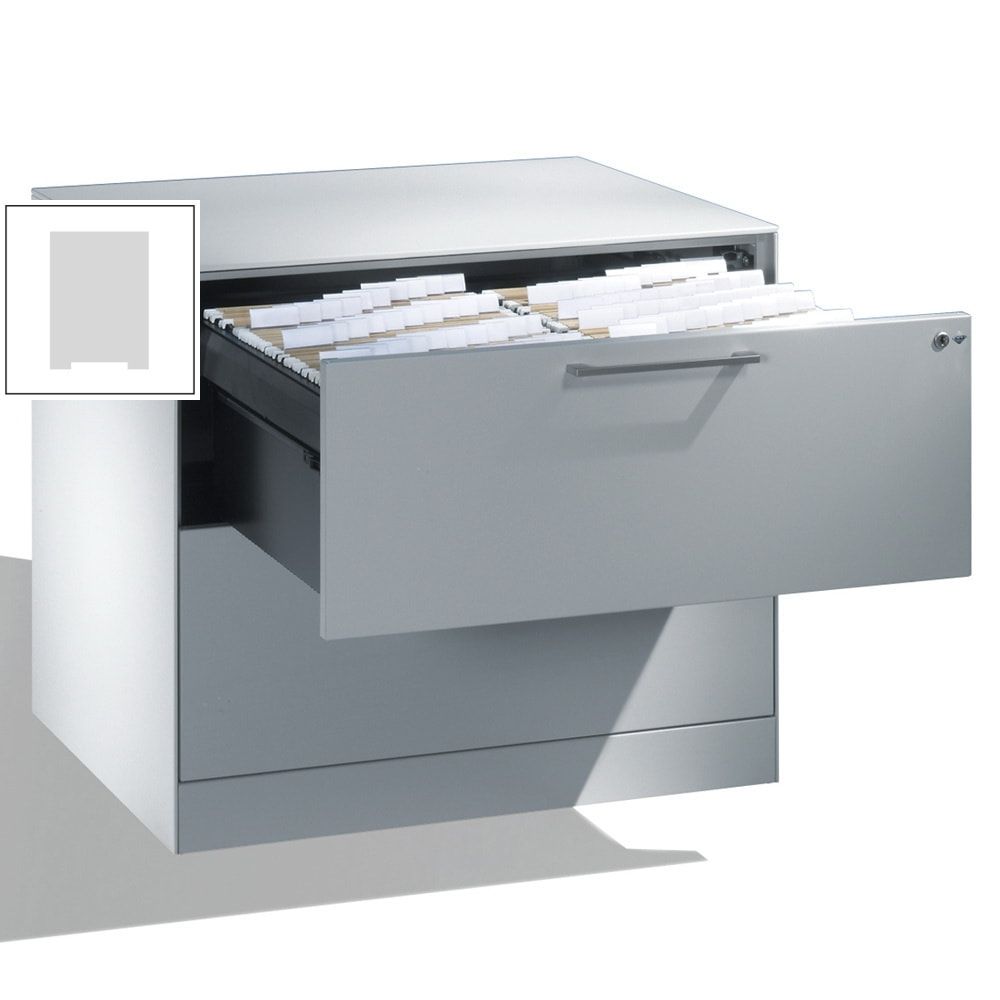 Hängeregistratur, Hängeregisterschrank, Aktenschrank, Büroschrank, DIN A4, 2 Auszüge, 2-bahnig, Farbe lichtgrau, 698 x 800 x 600 mm (HxBxT)