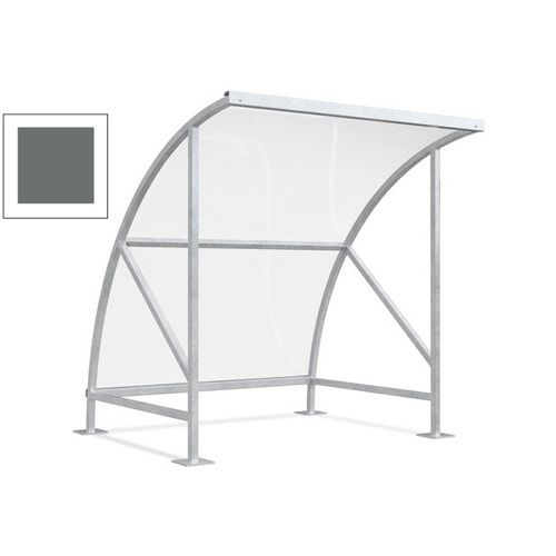 Fahrradunterstand - Fahrradgarage mit Bogendach - Stahl und Kunststoff - 2.290 x 2.090 x 2.100 mm (HxBxT) - Farbe Achatgrau