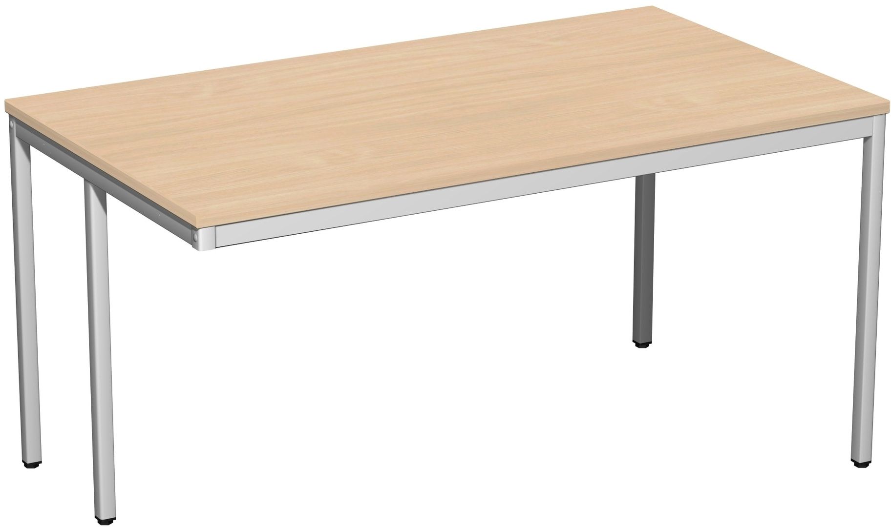 Schreibtisch - 4-Fuß Eco - Bürotisch - 720 x 1.000 x 800 mm (HxBxT) - Gestell lichtgrau - Ahorn
