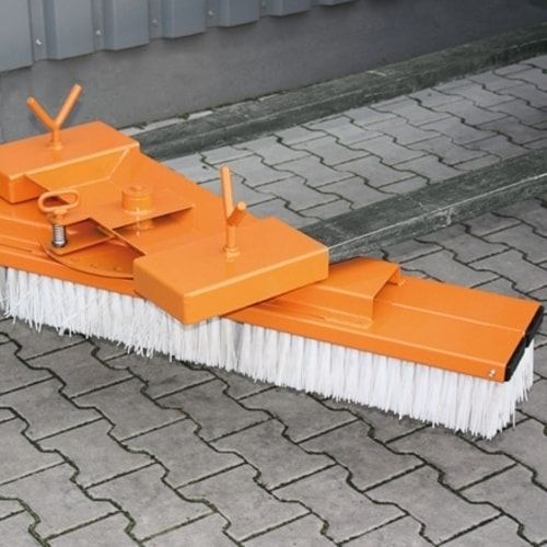 Kehrbesen für Gabelstapler, Breite 1.000 mm, 2-fach verstellbar, austauschbare Bürsten, Pulverbeschichtet, Farbe anthrazitgrau (RAL 7016)