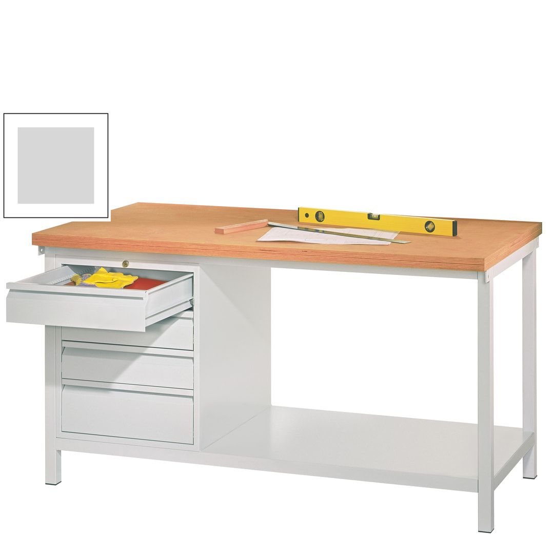 Werkbank - 1 Schubladenblock - 900 x 2.000 x 700 mm (HxBxT) - anthrazitgrau