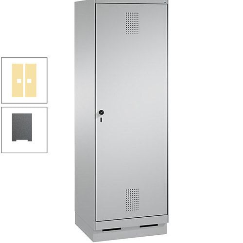Doppel-Spind, Garderobenschrank, 1 Tür für 2 Abteile a 300 mm, Korpus anthrazitgrau, Türen anthrazitgrau, 1.800 x 600 x 500 mm (HxBxT)