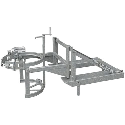 Eichinger Fasskipper für Stapler, Kippbar per Handkurbel, 200l Fässer, 360 kg, 360 Grad, 720 x 1.115 x 1.850 mm (HxBxT), Farbe anthrazitgrau