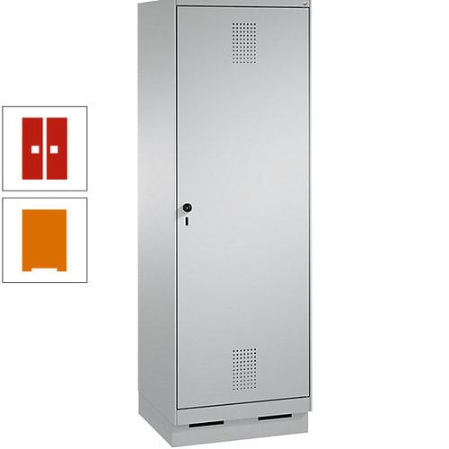 Doppel-Spind, Garderobenschrank, 1 Tür für 2 Abteile a 300 mm, Korpus anthrazitgrau, Türen anthrazitgrau, 1.800 x 600 x 500 mm (HxBxT)