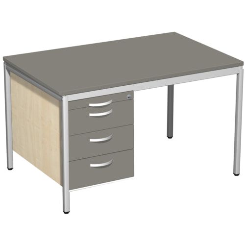 Hängecontainer - 4 Schubfächer - Serie Eco - 522 x 430 x 800 mm (HxBxT) - abschließbar - beidseitig verwendbar - Dekor Ahorn, Ahorn