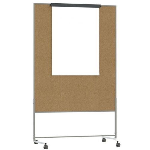 Moderationswand mit Sichtschutz, Raumteiler, Stellwand, Präsentationswand, 1.500 mm x 1.200 mm (HxB), Ausführung blau