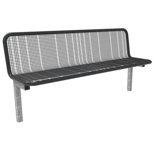 Parkbank, Drahtgitterbank zum Einbetonieren, thermoisoliert, Selbstreinigung, mit Rückenlehne, 874 x 1.795 x 430 mm (HxBxT), anthrazitgrau