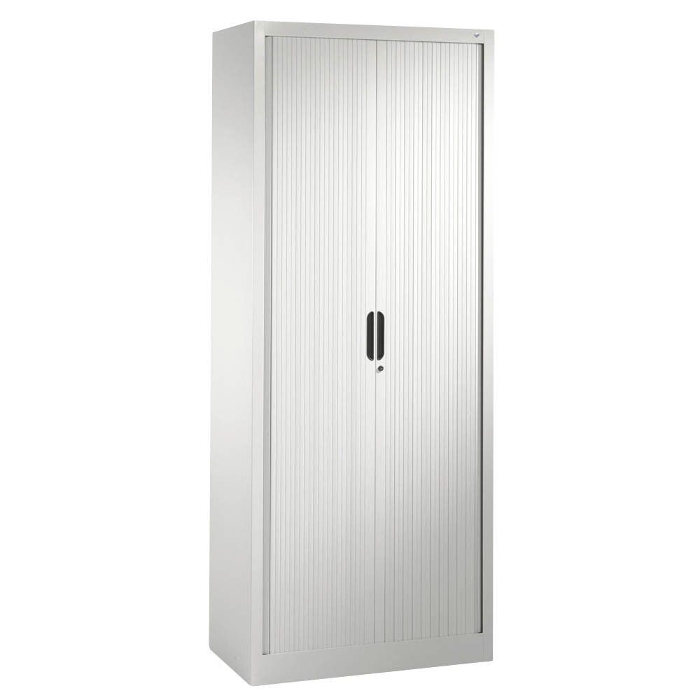 C+P Omnispace, Rollladenschrank, Aktenschrank, Büroschrank, Stahlschrank, abschließbar, 4 Fachböden, Farbe lichtgrau, 1.980 x 1.000 x 420 mm (HxBxT)