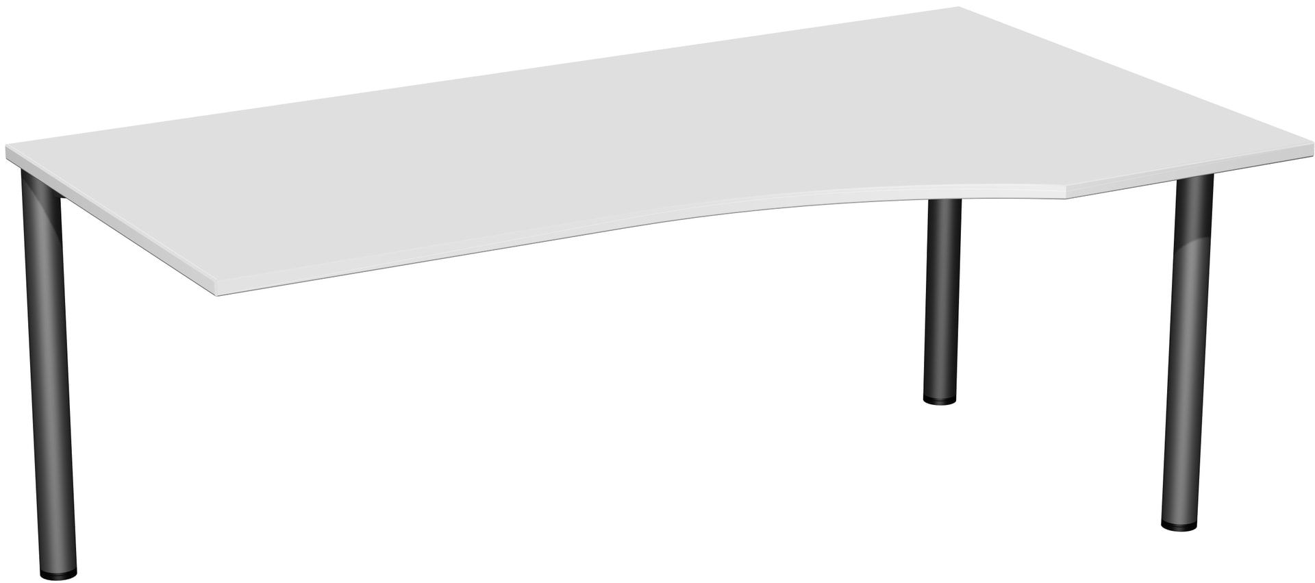 Eckschreibtisch - Ecke rechts - 4-Fuß Flex - 720 x 1.600 x 1.000 mm (HxBxT) - Gestell anthrazit - Ahorn