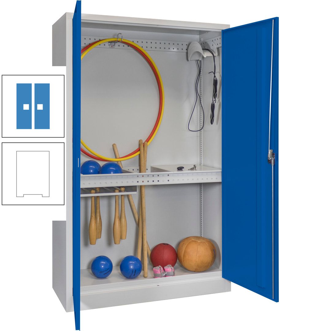 Sportschrank - Vollblechtüren - Variante 3 - 1.950x1.200x500 mm (HxBxT) - anthrazitgrau