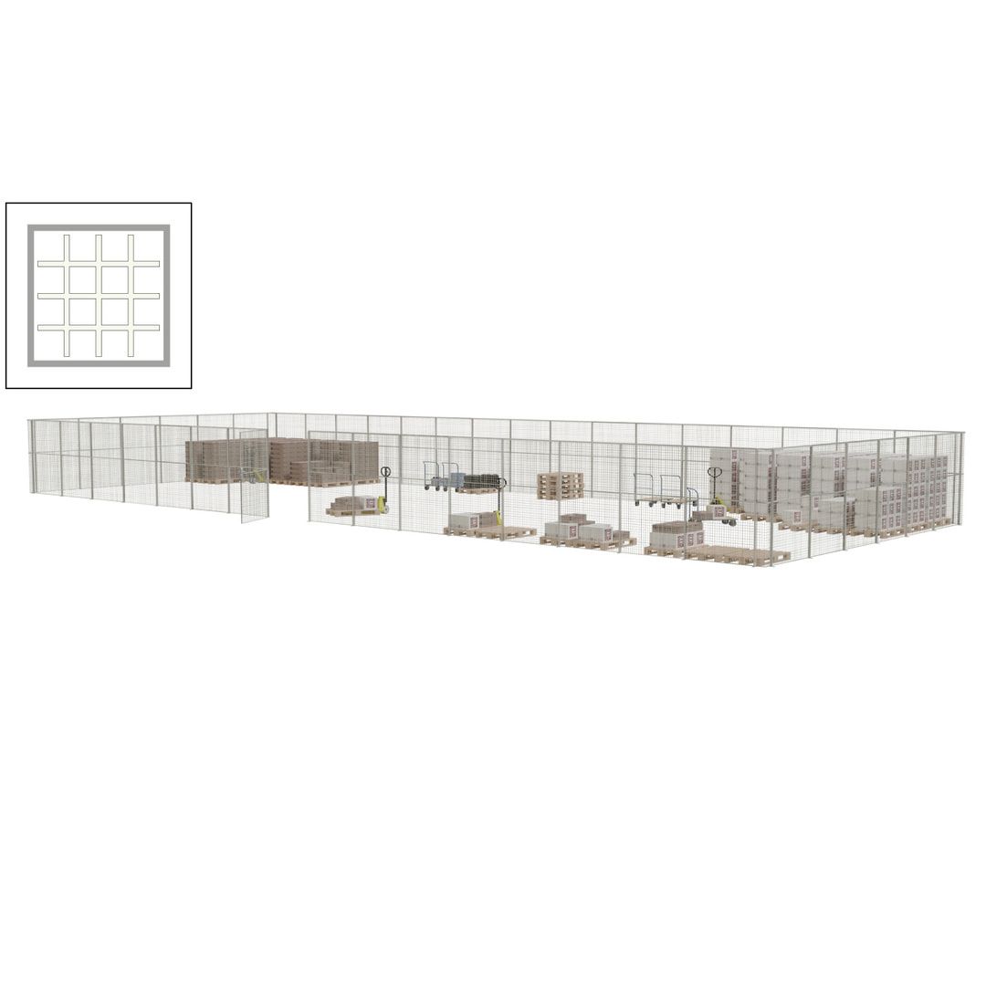 Maschinen Schutzgitter - Hallentrennwand - Sicherheitszaun - Tür - 66 m - 2.200 x 24.400 x 9.400 mm (HxBxT) - enzianblau