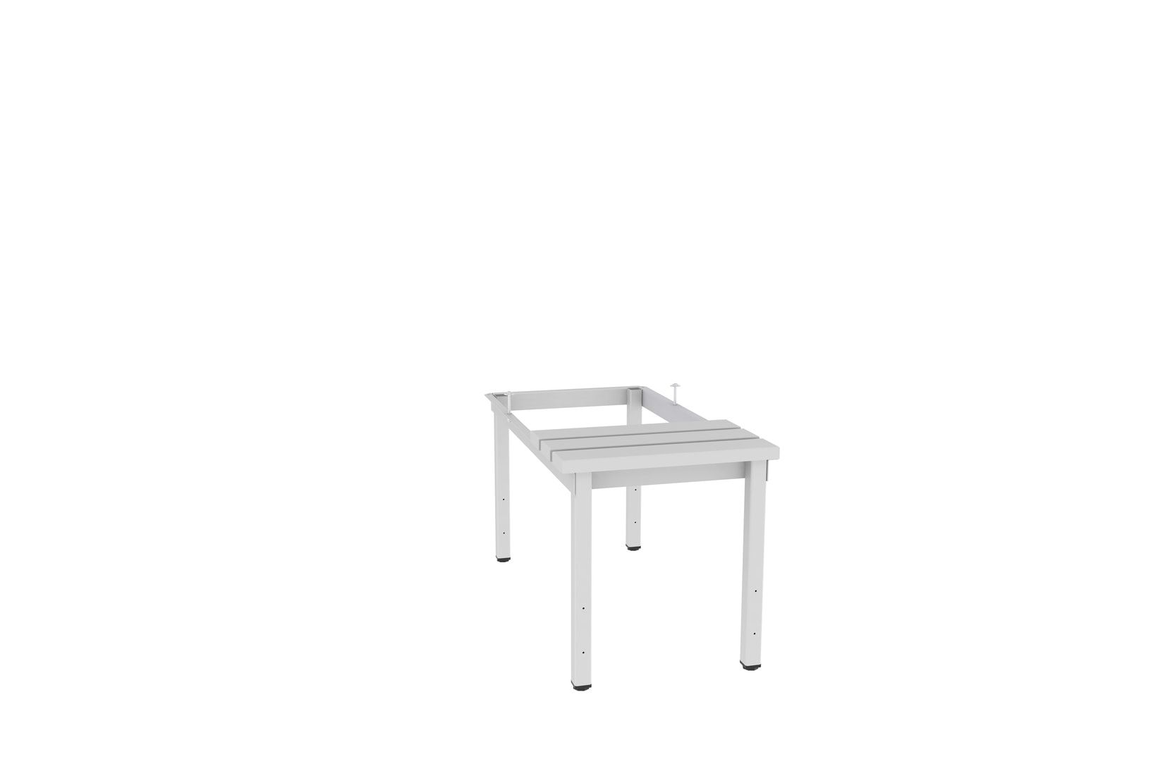 Untergestell mit Sitzleisten für Garderobenschrank, 390 x 390 x 745 mm (HxBxT), Gestellfarbe anthrazitgrau, Sitzleisten Plastic-lichtgrau