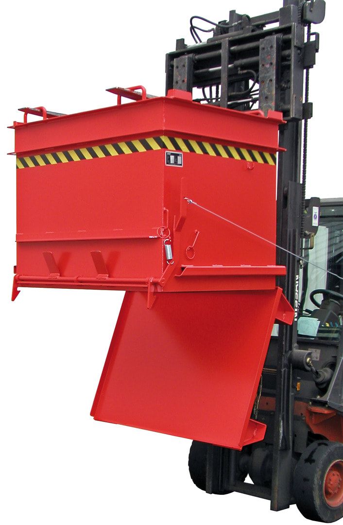 Baustoffcontainer - 1.000 l Volumen - 2.000 kg Traglast - feuerrot