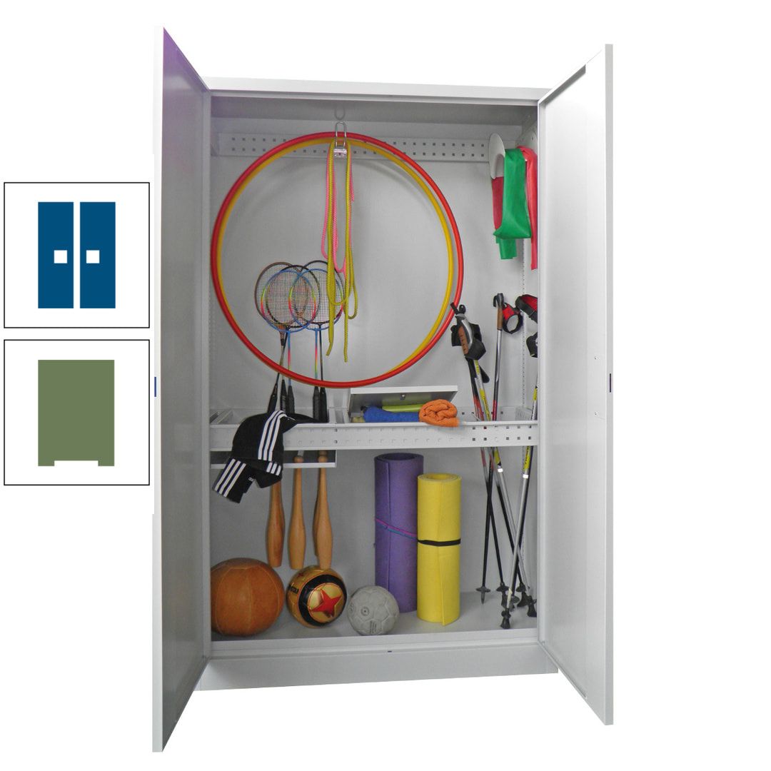 Sportschrank - Vollblechtüren - Variante 1 - 1.950x1.200x500 mm (HxBxT) - anthrazitgrau