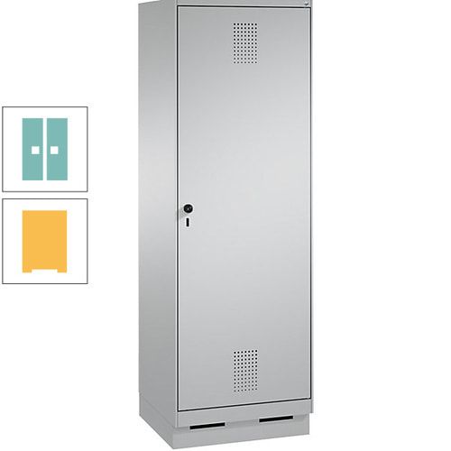 Doppel-Spind, Garderobenschrank, 1 Tür für 2 Abteile a 300 mm, Korpus anthrazitgrau, Türen anthrazitgrau, 1.800 x 600 x 500 mm (HxBxT)