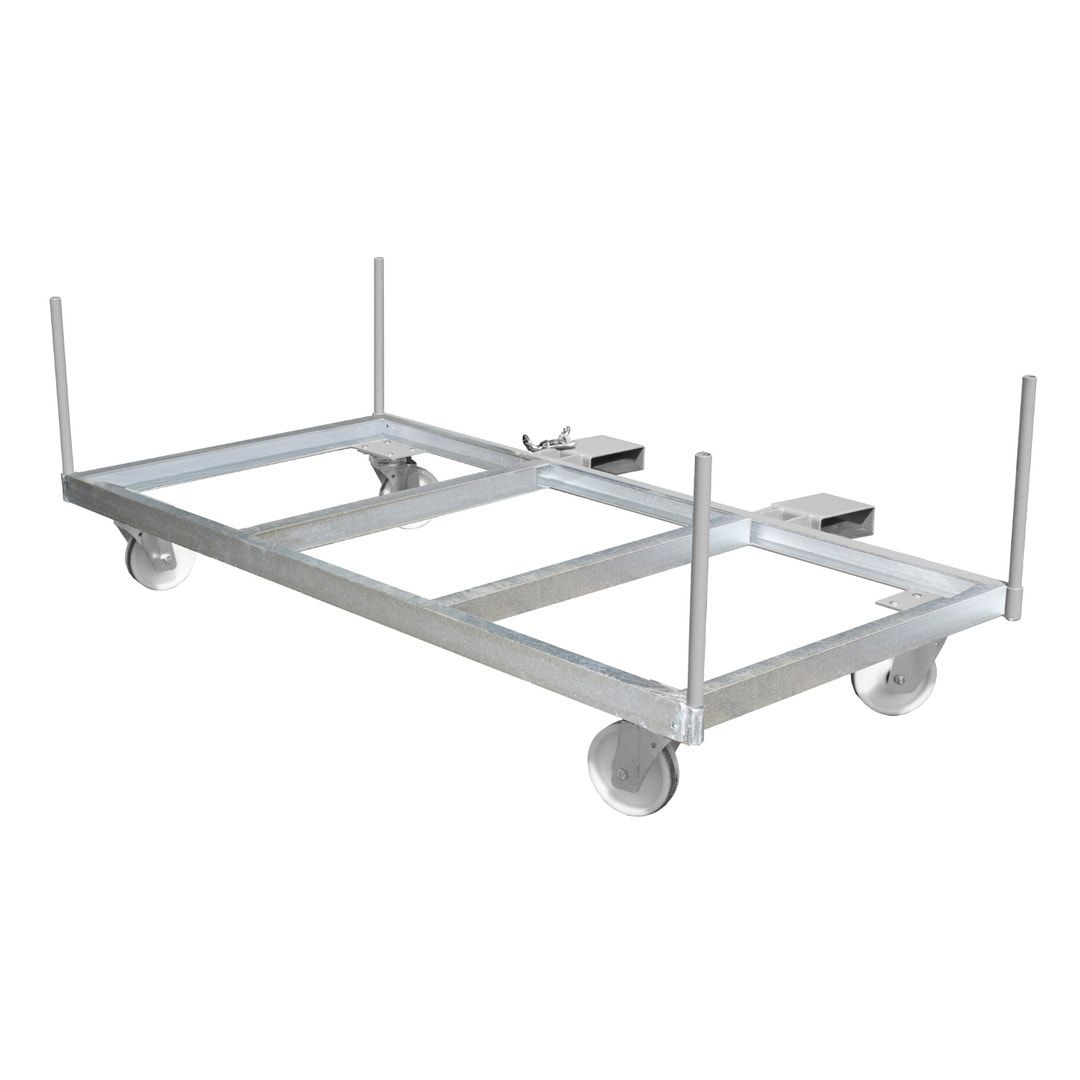 Langgutseitenwagen - Traglast 1.350 kg - Einfahrtaschen klappbar - 730 x 1.300 x 2.070 mm (HxBxT) - feuerrot