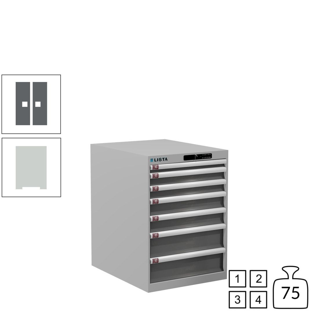 Lista Schubladenschrank - 14.354.010 - 800x564x725 mm (HxBxT) - 7 Schubladen - 75 kg - Key Lock - lichtblau (RAL 5012)