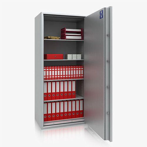 Dokumententresor, Geldschrank, Safe, VdS Klasse 2, 60 Minuten feuerfest, Türen 1-flügelig, 1.589 x 892 x 497 mm (HxBxT), Farbe lichtgrau (RAL 7035)