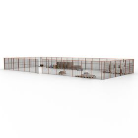 Maschinen Schutzgitter - Hallentrennwand - Sicherheitszaun - Tür - 60 m - 2.200 x 21.400 x 9.400 mm (HxBxT) - Farben wählbar