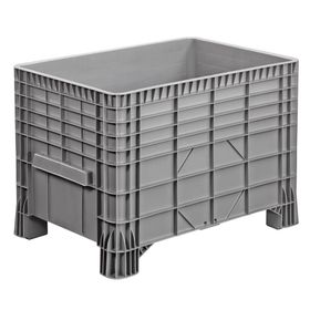 PE Palettenbox - Wände geschlossen - grau - Volumen wählbar