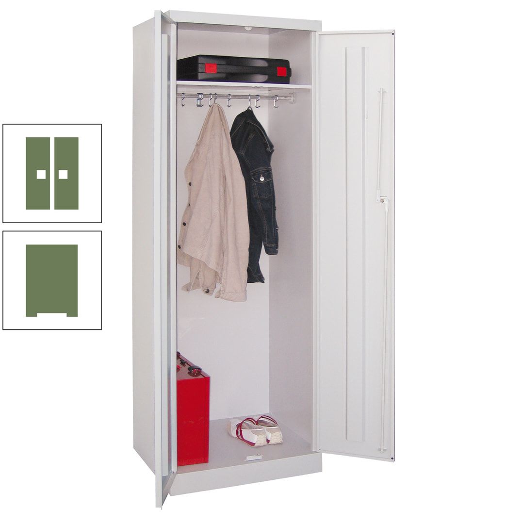 Garderobenschrank - 1 Fachboden - Kleiderstange - 1.800x600x500 mm (HxBxT) - Zylinderschloss - anthrazitgrau