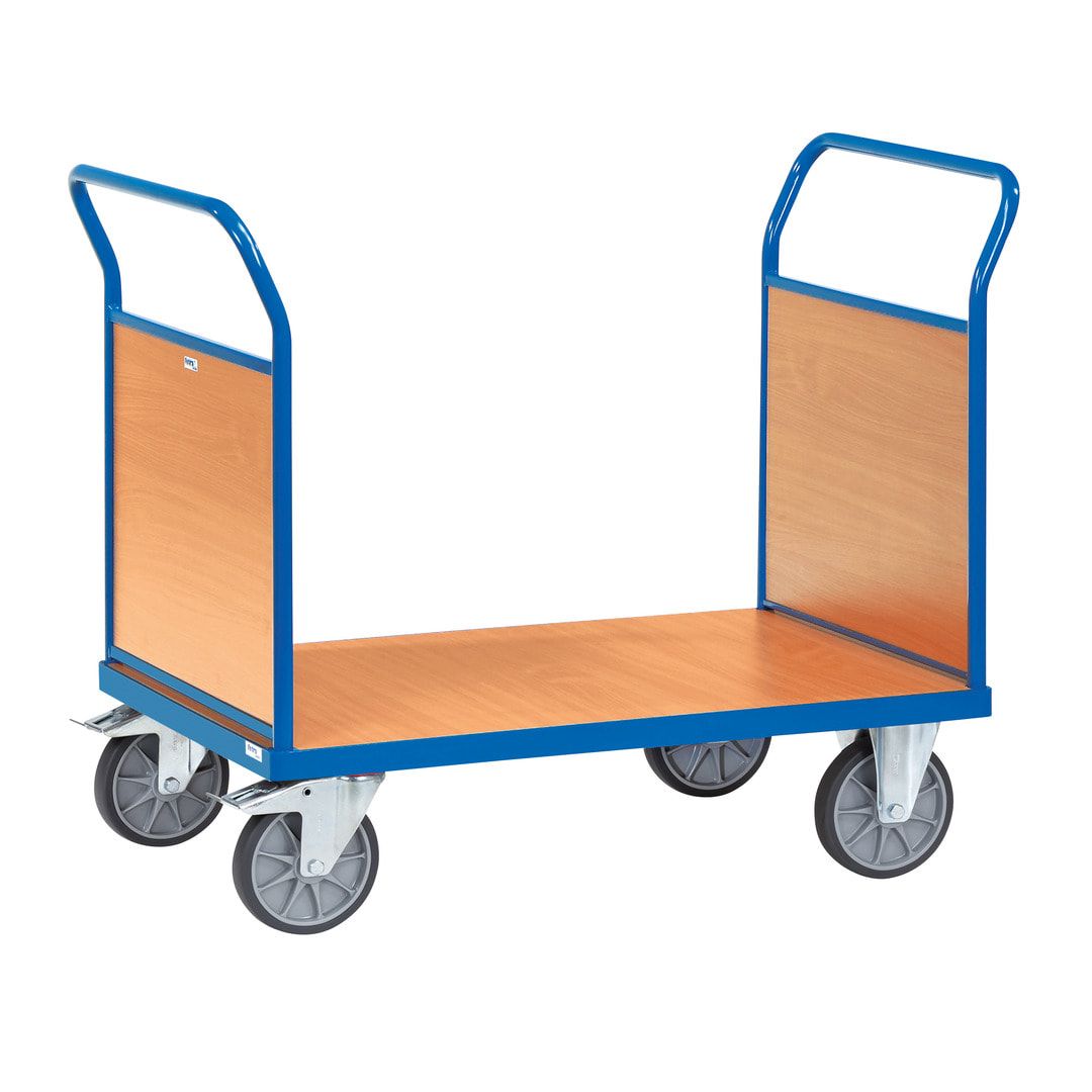 Fetra - Doppel-Stirnwandwagen - 500 kg Traglast - (BxT) 600 x 850 mm - Holzwände