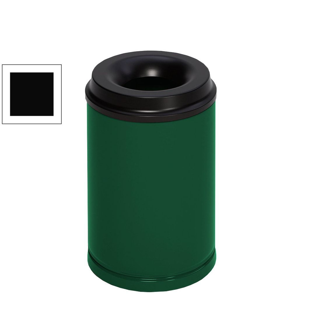 Edelstahl Papierkorb - feuersicher - Volumen 15 l - 370 x 250 x 250 mm (HxBxT) - 3 kg