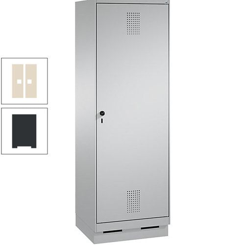 Doppel-Spind, Garderobenschrank, 1 Tür für 2 Abteile a 300 mm, Korpus anthrazitgrau, Türen anthrazitgrau, 1.800 x 600 x 500 mm (HxBxT)