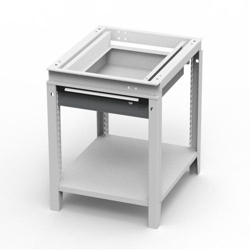 OTTOKIND Werkbank - Arbeitsplatte bündig - 850 x 605 x 750 mm (HxBxT) - Schublade - Ablageboden - lichtgrau