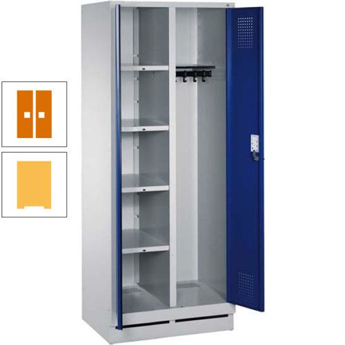 Mehrzweckschrank, Doppeltüren, Füße, 2 Abteile a 300 mm, Korpus anthrazitgrau, Tür anthrazitgrau, 1.800 x 600 x 500 mm (HxBxT)