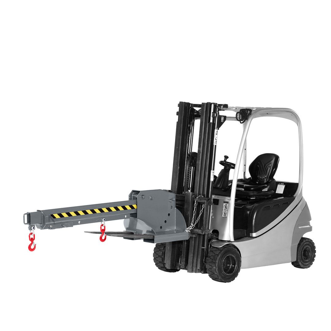 Kranarm für Gabelstapler - Traglast 1.000 - 5.000 kg - Länge 2.260 - 3.760 mm - höhenverstellbar - anthrazitgrau