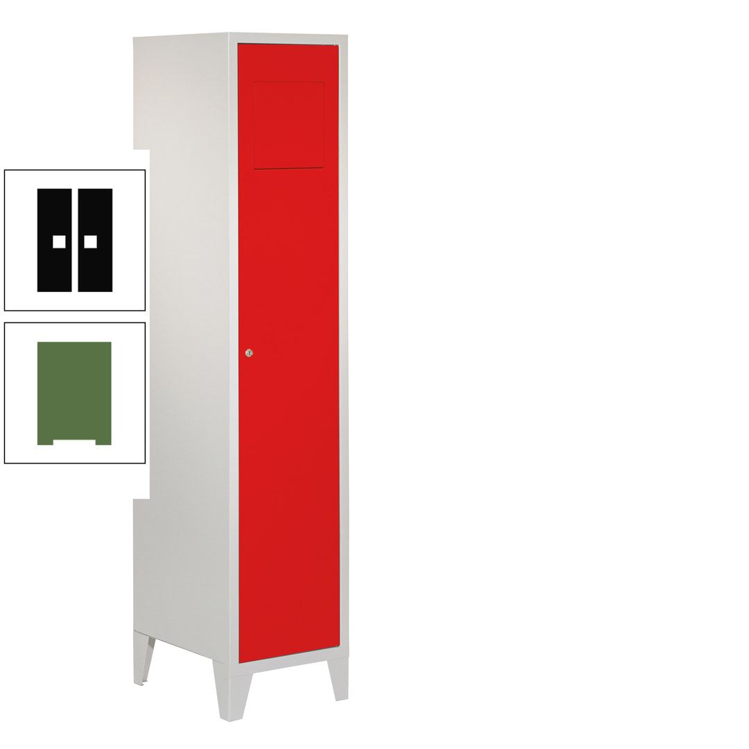 Wäschesammelschrank - 1.850 x 400 x 500 mm (HxBxT) - Füße - Drehriegel - anthrazitgrau